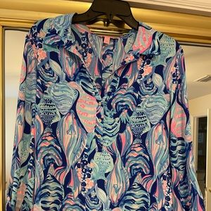 Lilly Pulitzer Tunic Blouse with 3/4 sleeve.  szL